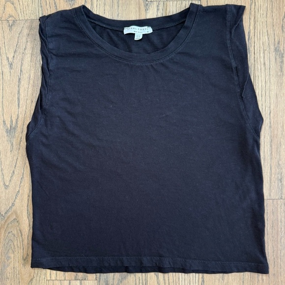 Final Touch Women’s Washed Black Slub Muscle Tank Top Size Small - Picture 2 of 9